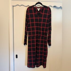 CJ Banks Red and Black Plaid Top
